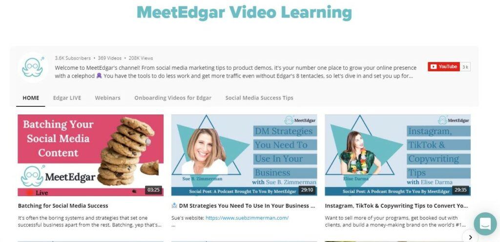 MeetEdgar videos training