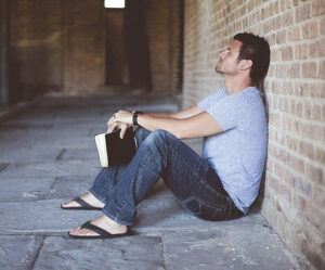 man sitting on the ground